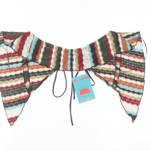 Pull & Bear Womens Multicoloured Crochet Open-Knit Boho Shrug Size 12