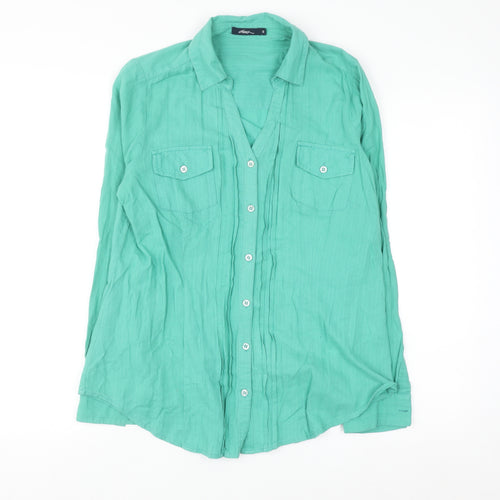 Dash Women's Green Cotton Button-Up Shirt Size 10