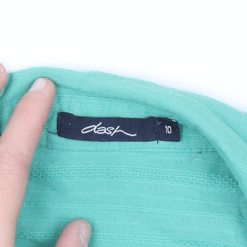 Dash Women's Green Cotton Button-Up Shirt Size 10