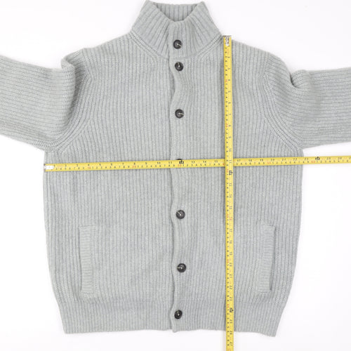 Marks and Spencer Men's Grey Wool Blend Button Cardigan L Regular