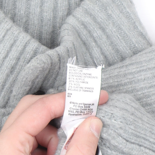 Marks and Spencer Men's Grey Wool Blend Button Cardigan L Regular