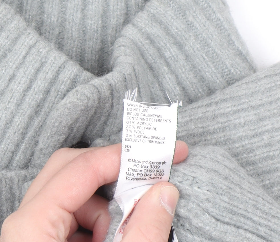 Marks and Spencer Men's Grey Wool Blend Button Cardigan L Regular