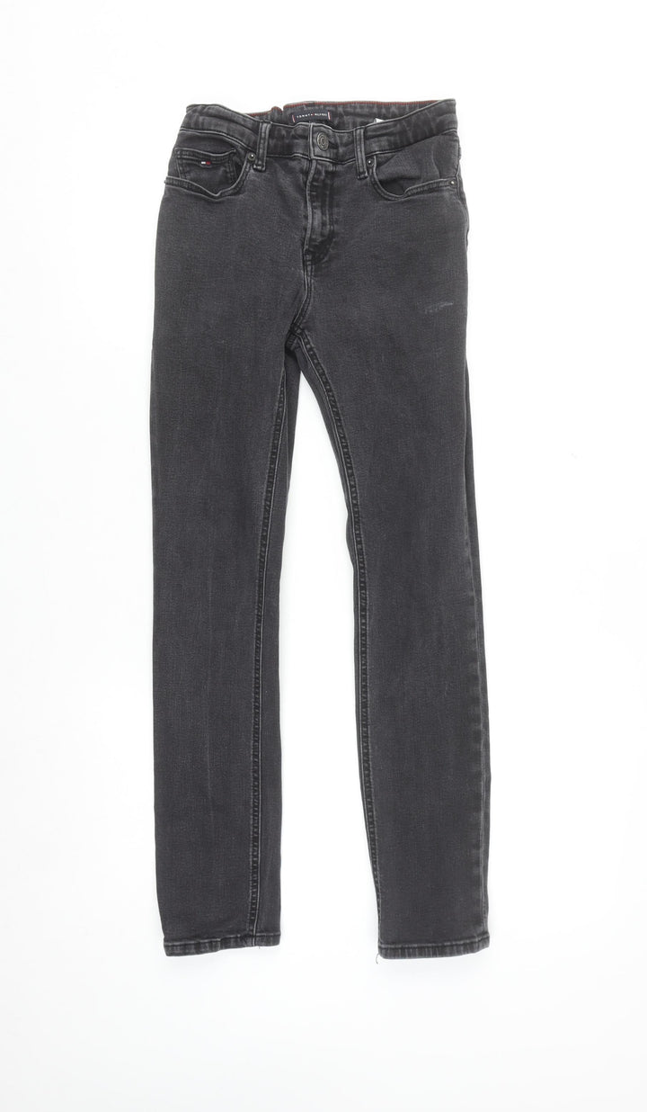 Tommy Hilfiger Boys Black Slim Fit Jeans Size 12 Years Cotton Blend Denim