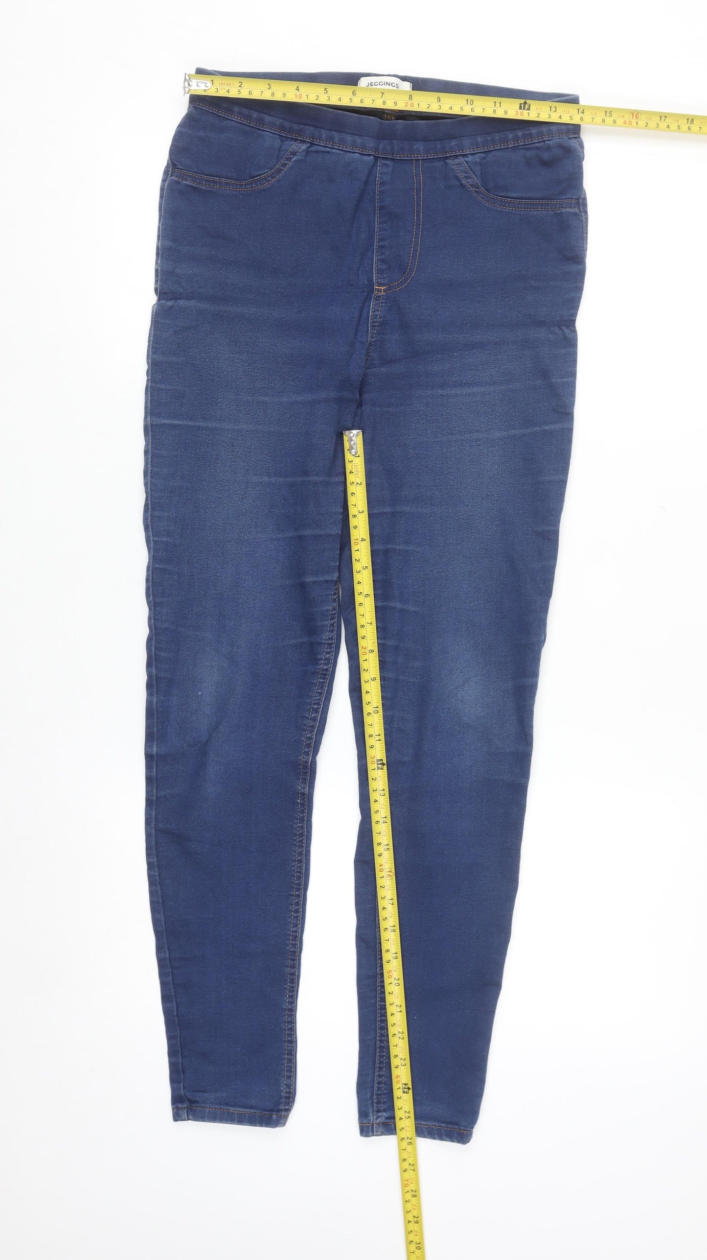 Marks and Spencer Women's Blue Jeggings UK 10 Regular Fit Stretch Denim