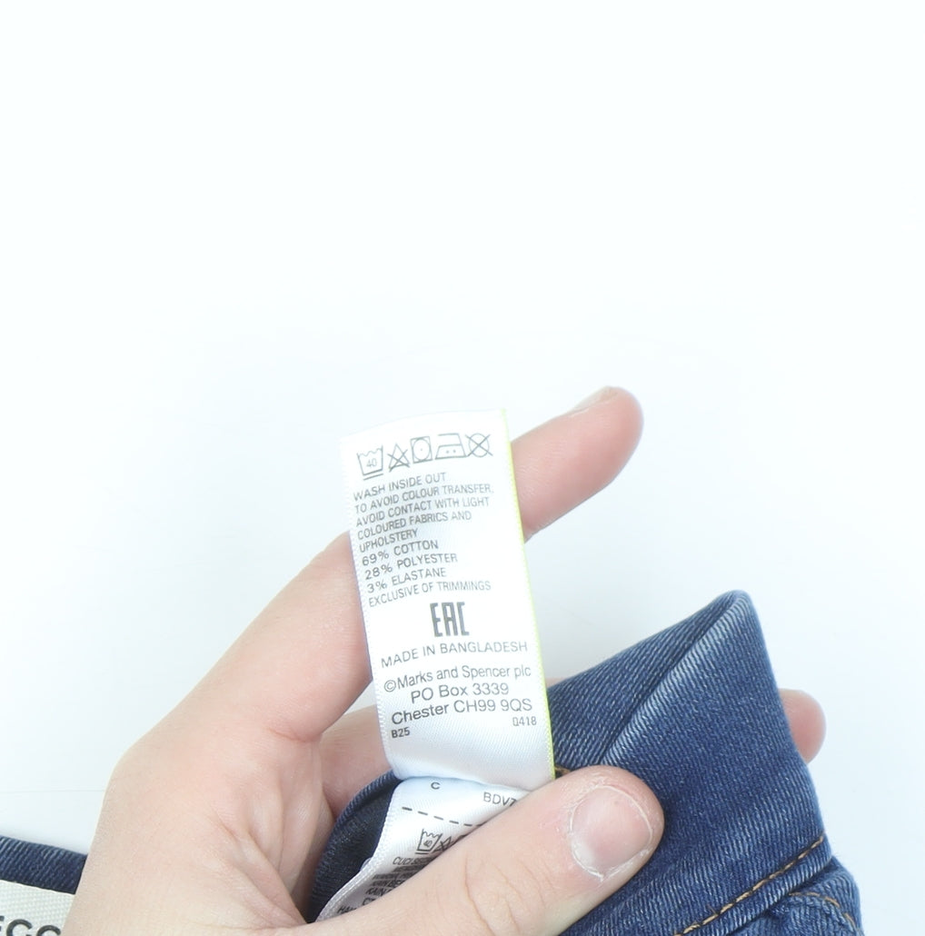 Marks and Spencer Women's Blue Jeggings UK 10 Regular Fit Stretch Denim
