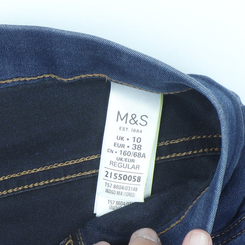 Marks and Spencer Women's Blue Jeggings UK 10 Regular Fit Stretch Denim