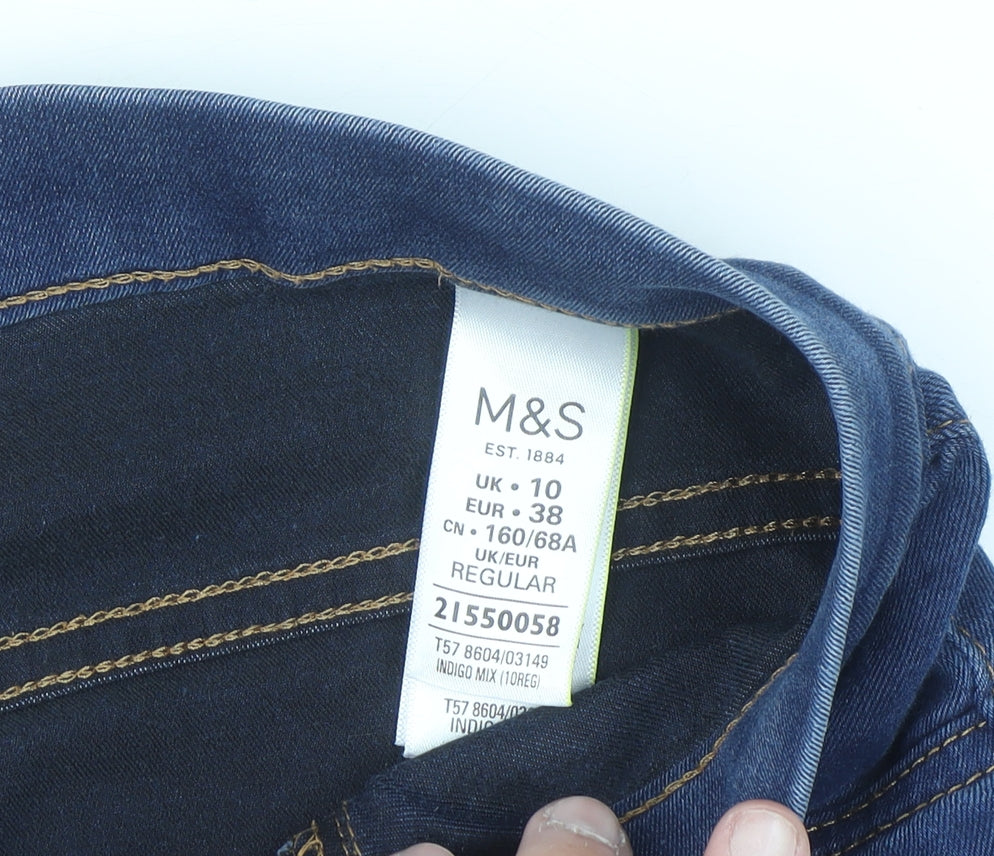 Marks and Spencer Women's Blue Jeggings UK 10 Regular Fit Stretch Denim