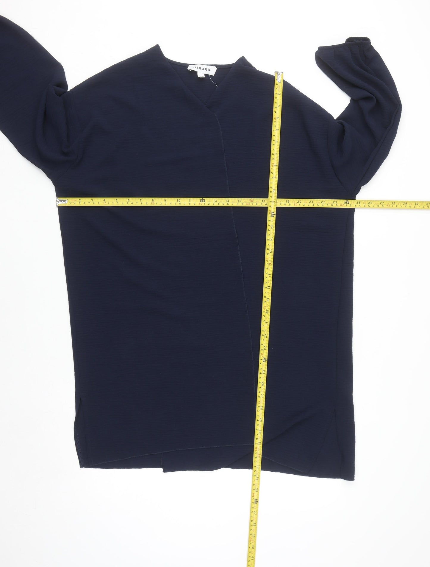 Gerard Women's Blue V-Neck 3/4 Sleeve Open Cardigan Size 16