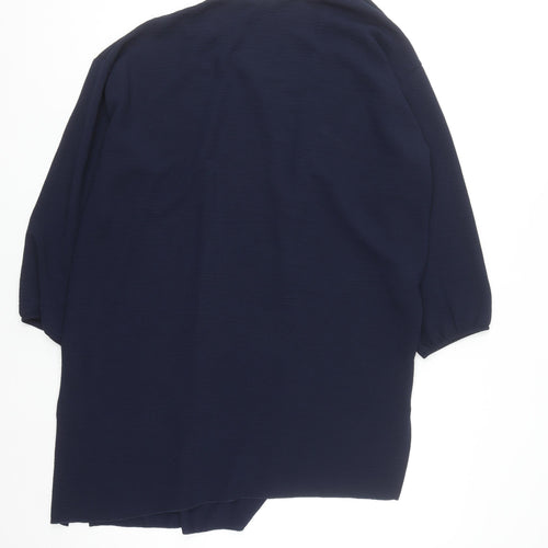 Gerard Women's Blue V-Neck 3/4 Sleeve Open Cardigan Size 16