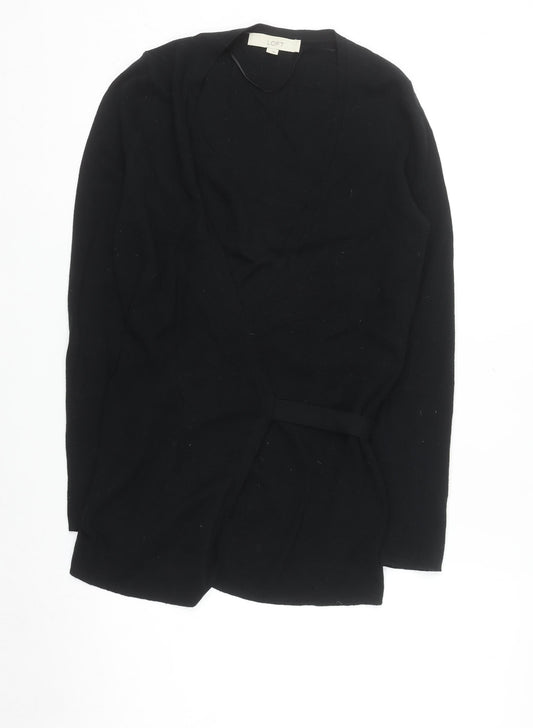LOFT Women's Black Cotton Wrap Cardigan Size S Long Sleeve