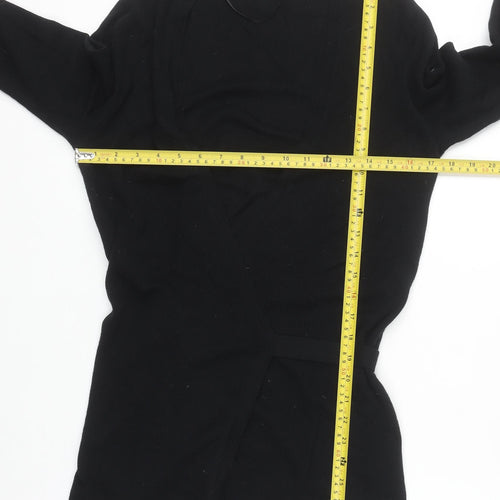 LOFT Women's Black Cotton Wrap Cardigan Size S Long Sleeve