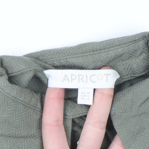 Apricot Women Green Hi-Low Shirt Dress Size 10 Long Sleeve Viscose