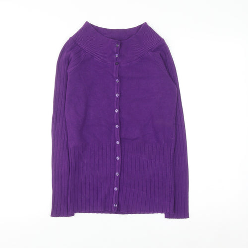 Savida Women’s Purple High Neck Button Cardigan Size 12