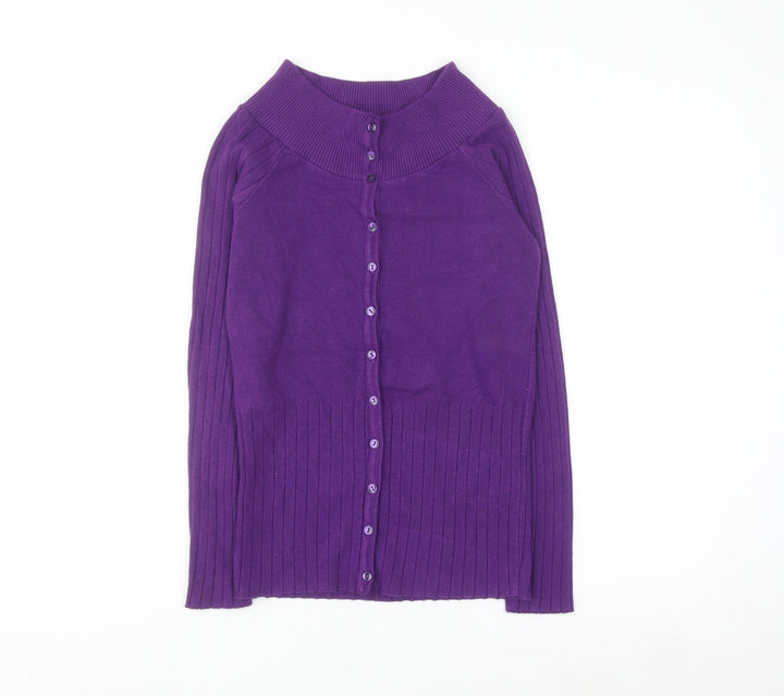 Savida Women’s Purple High Neck Button Cardigan Size 12