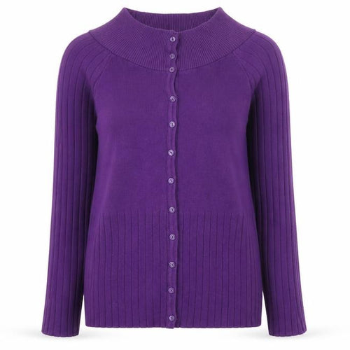 Savida Women’s Purple High Neck Button Cardigan Size 12