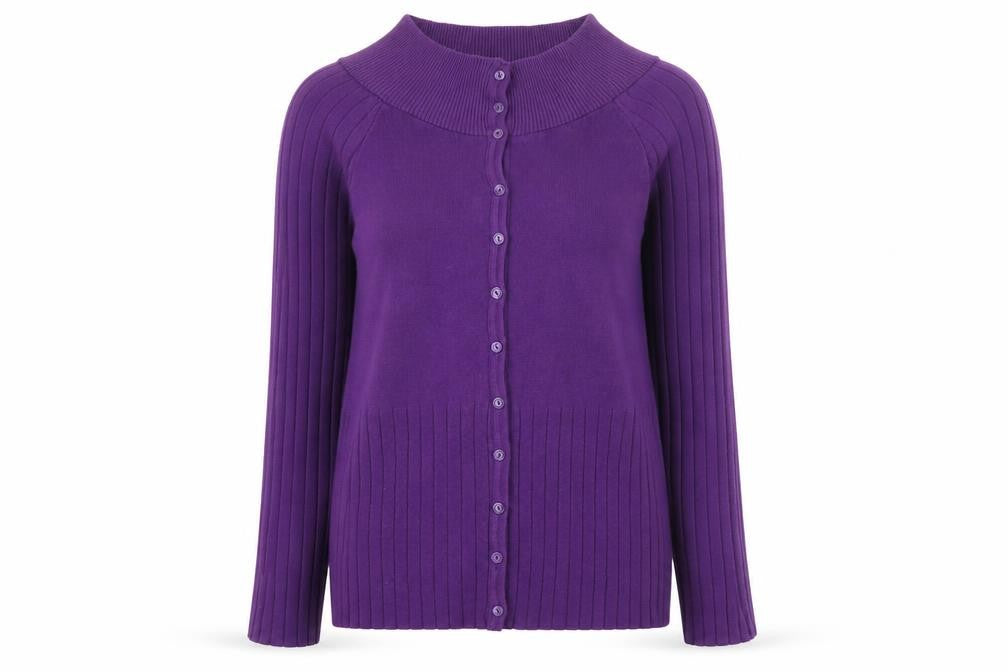 Savida Women’s Purple High Neck Button Cardigan Size 12
