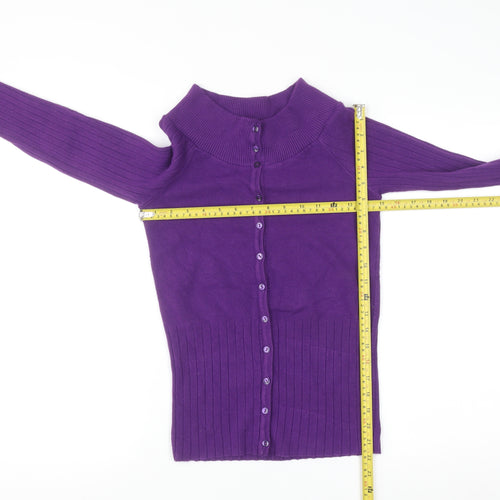 Savida Women’s Purple High Neck Button Cardigan Size 12