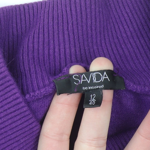 Savida Women’s Purple High Neck Button Cardigan Size 12