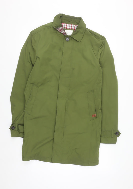 Ben Sherman Men's Green Mid-Length Trench Coat Size S