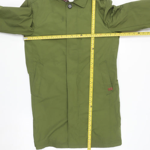 Ben Sherman Men's Green Mid-Length Trench Coat Size S