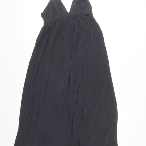 Urban Outfitters Women Black XS V-Neck Long Slip Dress
