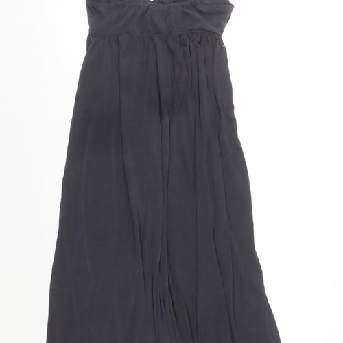 Urban Outfitters Women Black XS V-Neck Long Slip Dress