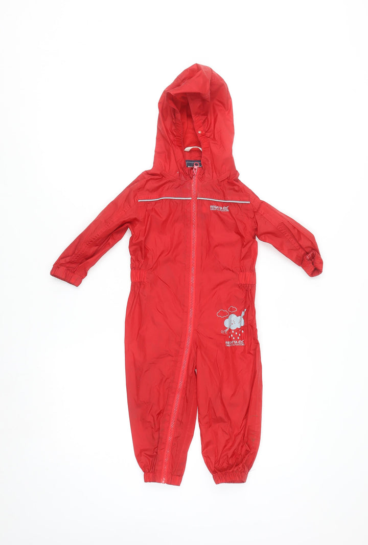 Regatta Great Outdoors Red Unisex Baby 12-18M Waterproof Hooded Snowsuit