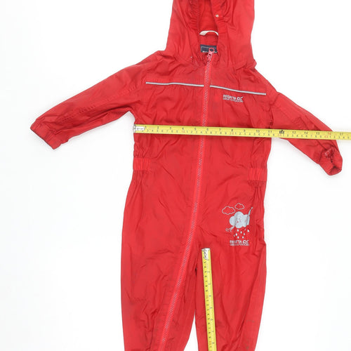 Regatta Great Outdoors Red Unisex Baby 12-18M Waterproof Hooded Snowsuit