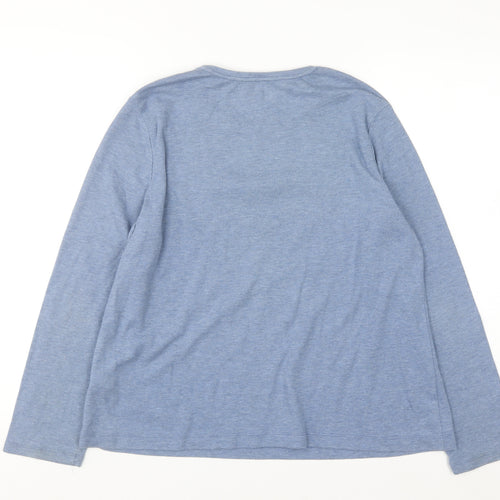 Croft & Barrow Women Blue Petite L Long Sleeve Christmas Pyjama Top