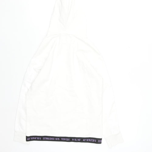 Zara Teens White Pullover Hoodie with Logo Graphic Size 10