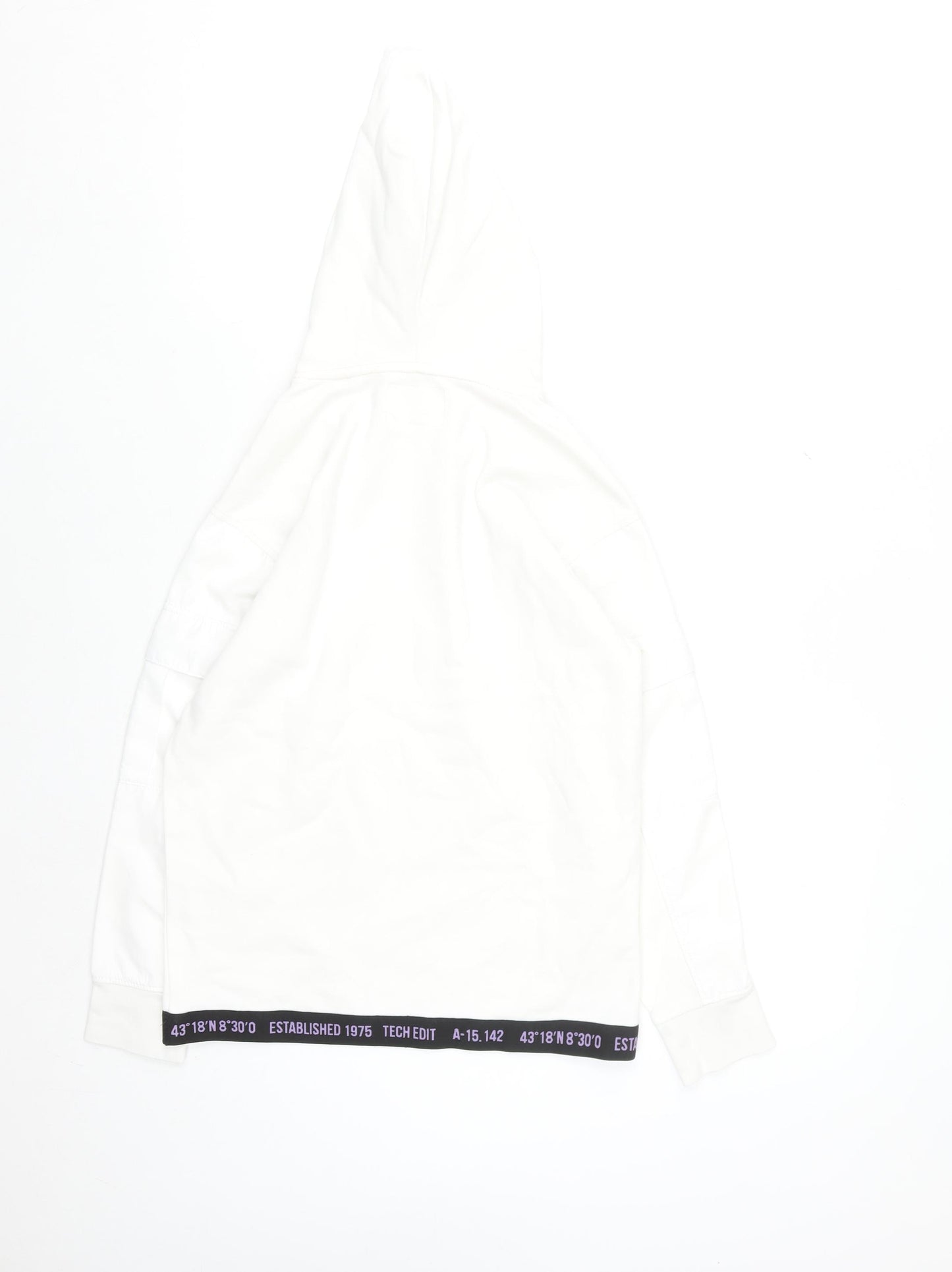 Zara Teens White Pullover Hoodie with Logo Graphic Size 10