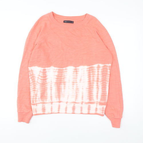 Marks and Spencer Women Orange Tie-Dye Cotton Sweatshirt Size 10
