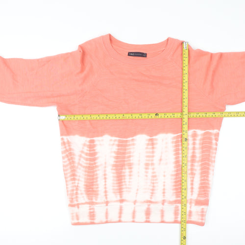 Marks and Spencer Women Orange Tie-Dye Cotton Sweatshirt Size 10