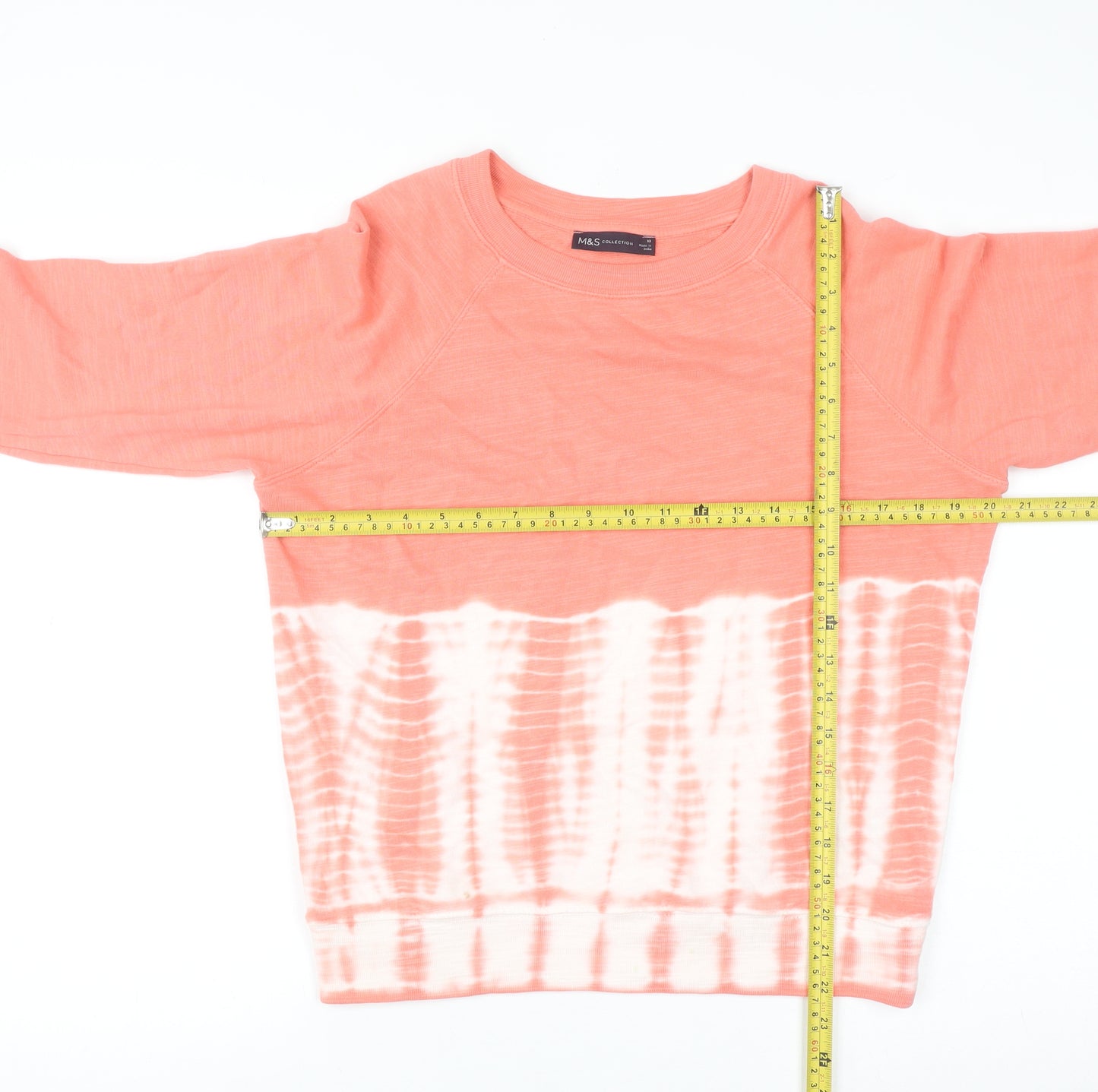 Marks and Spencer Women Orange Tie-Dye Cotton Sweatshirt Size 10