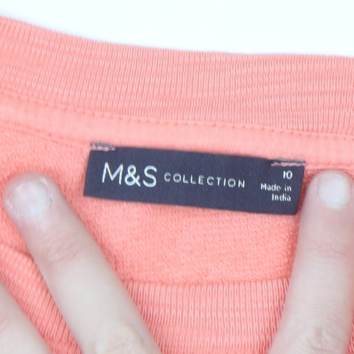 Marks and Spencer Women Orange Tie-Dye Cotton Sweatshirt Size 10
