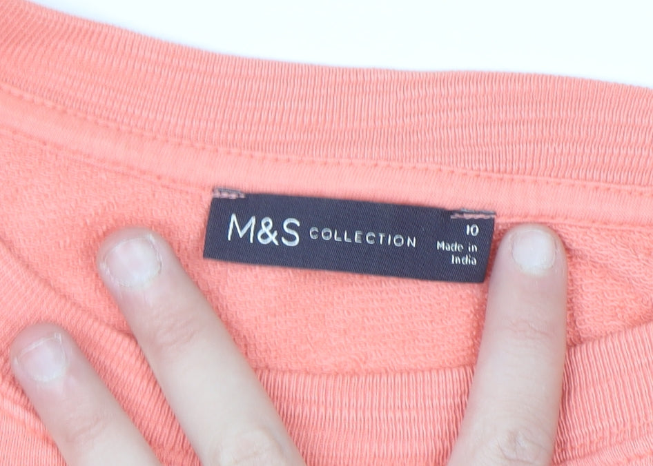 Marks and Spencer Women Orange Tie-Dye Cotton Sweatshirt Size 10
