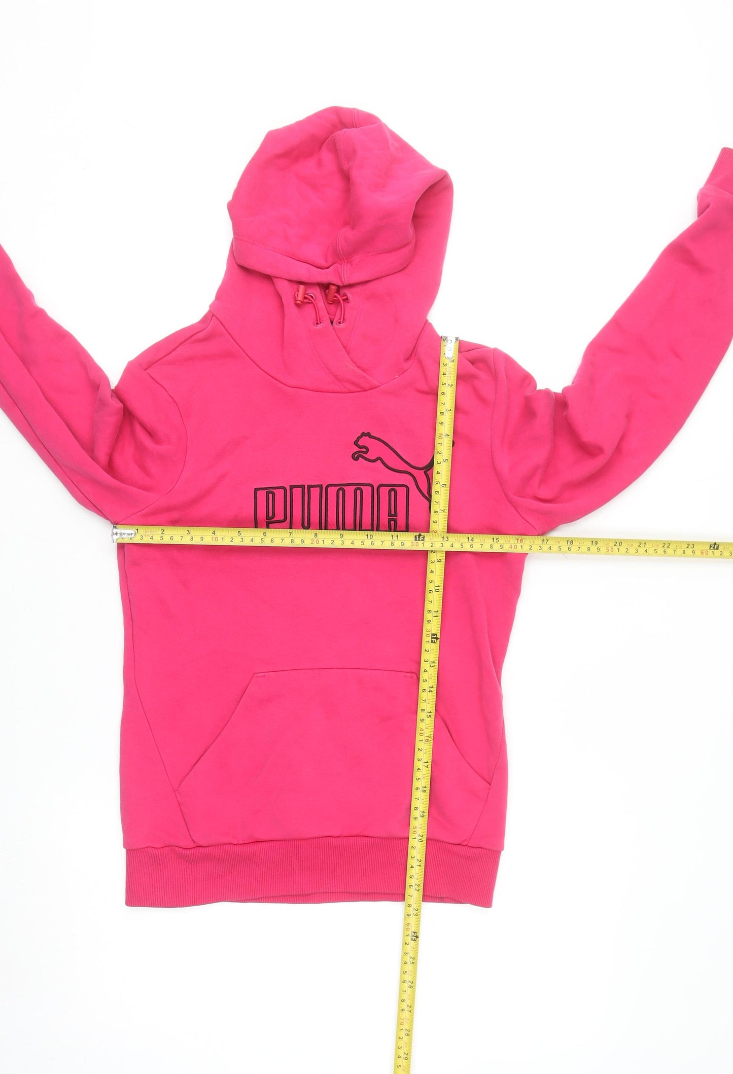 Puma Women's Pink Pullover Hoodie Size 10 with Logo Design