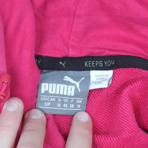 Puma Women's Pink Pullover Hoodie Size 10 with Logo Design