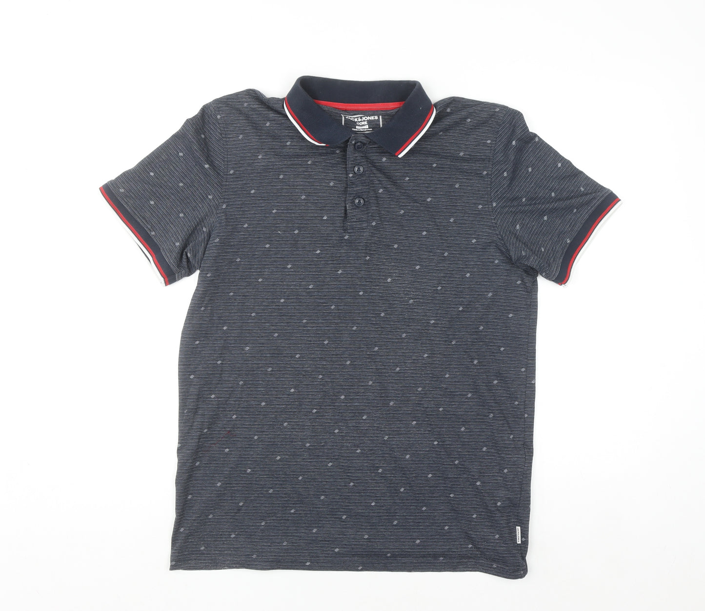 Jack & Jones Men's Blue Slim Fit Polo Shirt Size L