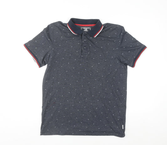 Jack & Jones Men's Blue Slim Fit Polo Shirt Size L