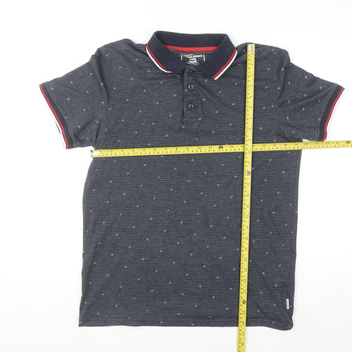 Jack & Jones Men's Blue Slim Fit Polo Shirt Size L