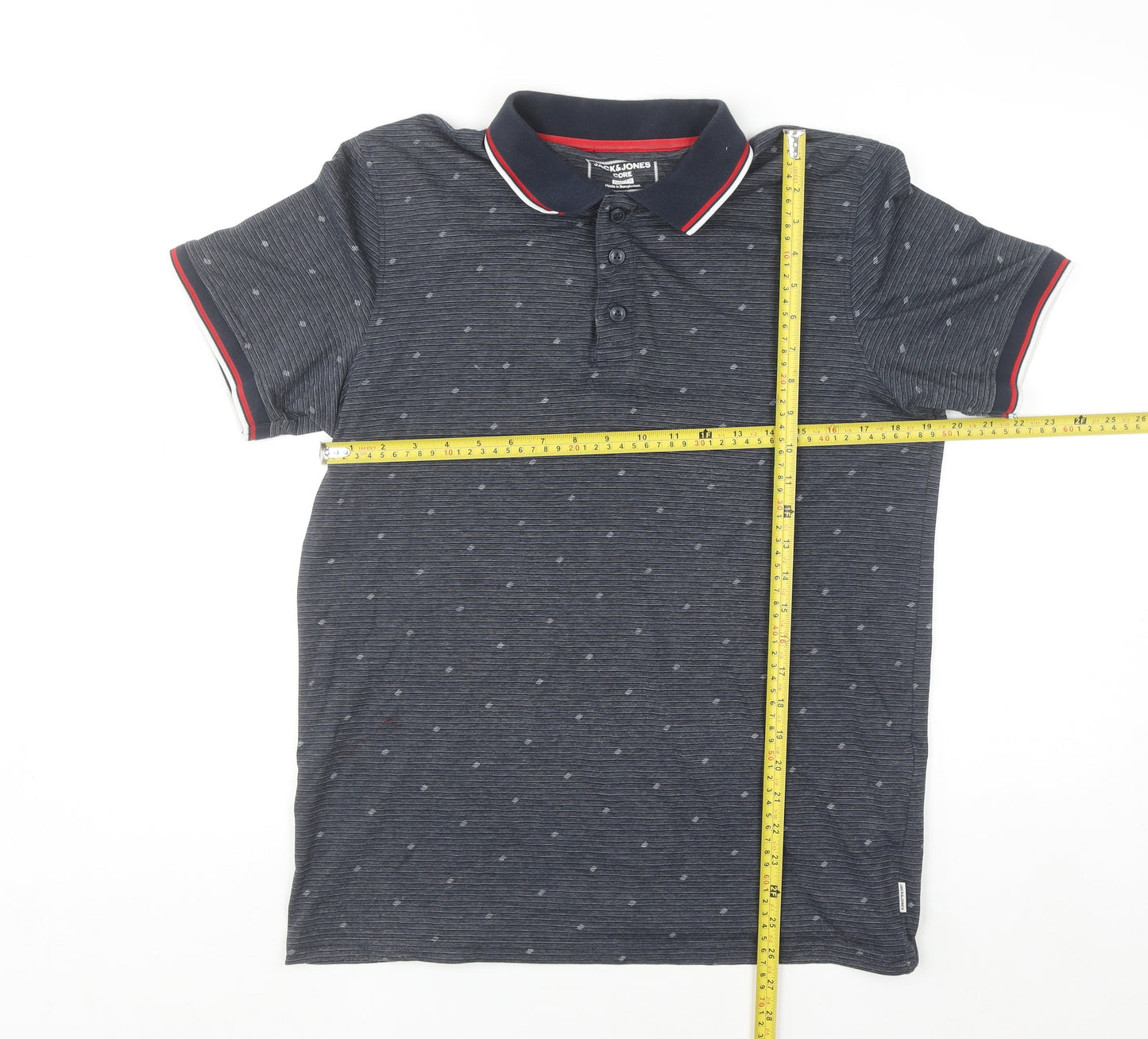 Jack & Jones Men's Blue Slim Fit Polo Shirt Size L