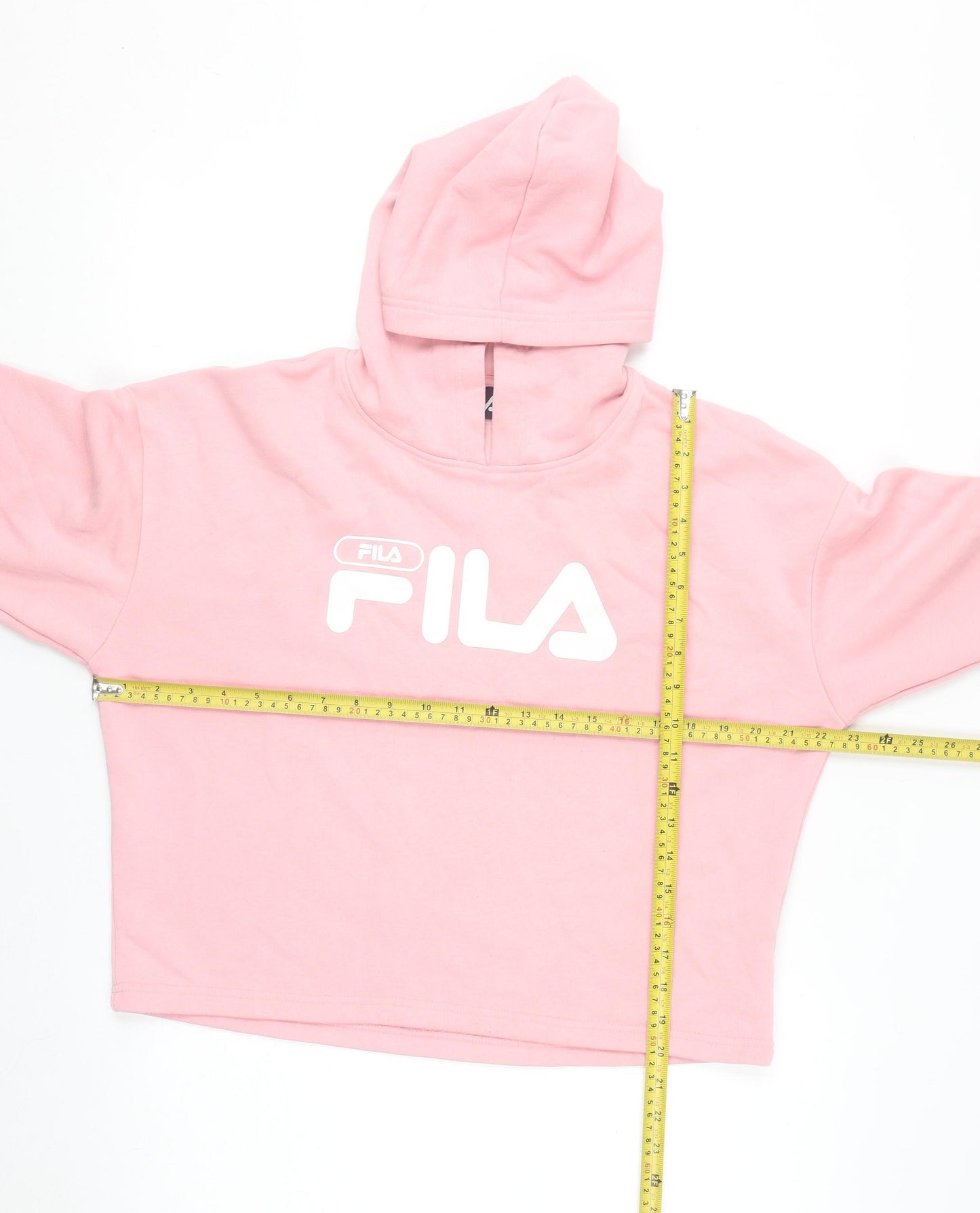 FILA Women’s Pink Logo Pullover Hoodie Size M Hooded Sweatshirt