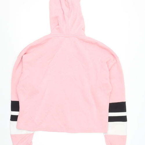 FILA Women’s Pink Logo Pullover Hoodie Size M Hooded Sweatshirt