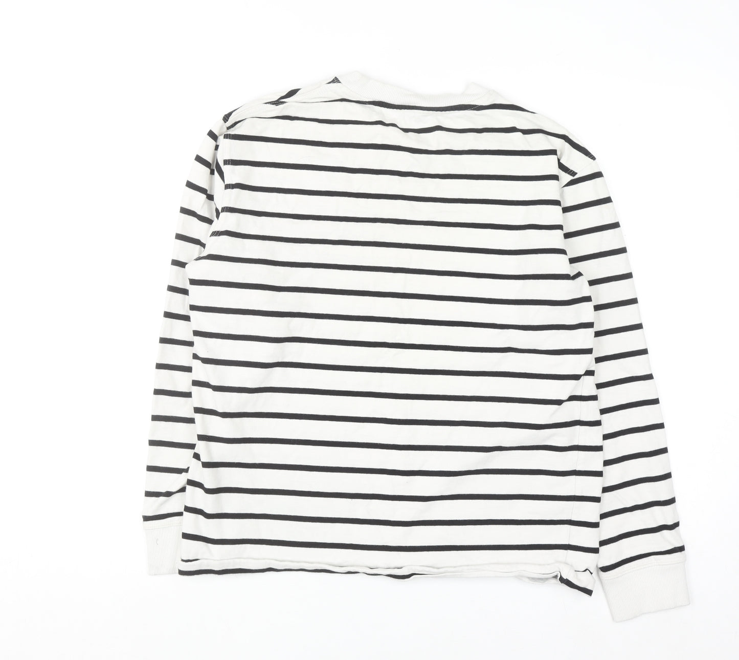 Zara Women Black White Striped Pullover Sweatshirt Size 12