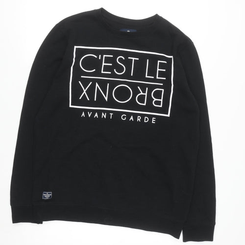 Threadbare Men's Black XL Pullover Sweatshirt C'Est Le Bronx Avant Garde