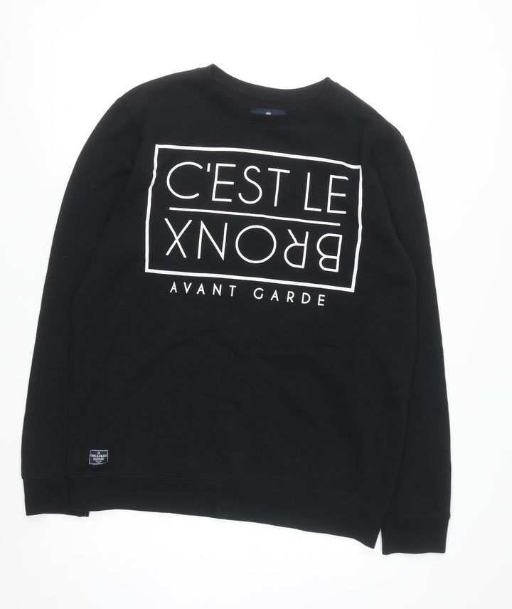 Threadbare Men's Black XL Pullover Sweatshirt C'Est Le Bronx Avant Garde