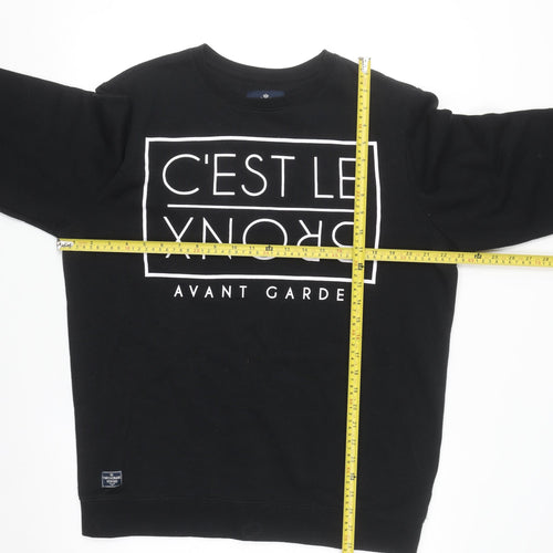 Threadbare Men's Black XL Pullover Sweatshirt C'Est Le Bronx Avant Garde