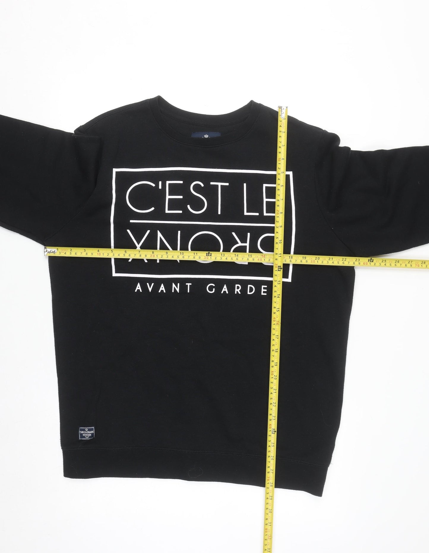 Threadbare Men's Black XL Pullover Sweatshirt C'Est Le Bronx Avant Garde
