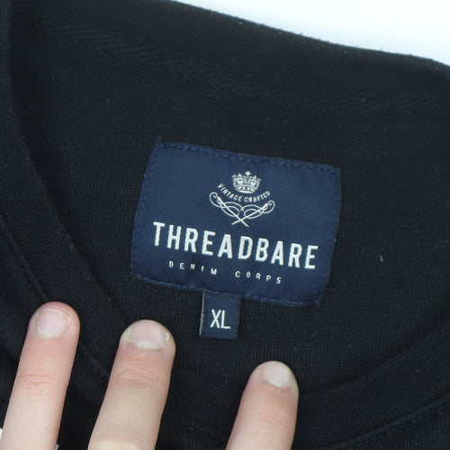 Threadbare Men's Black XL Pullover Sweatshirt C'Est Le Bronx Avant Garde